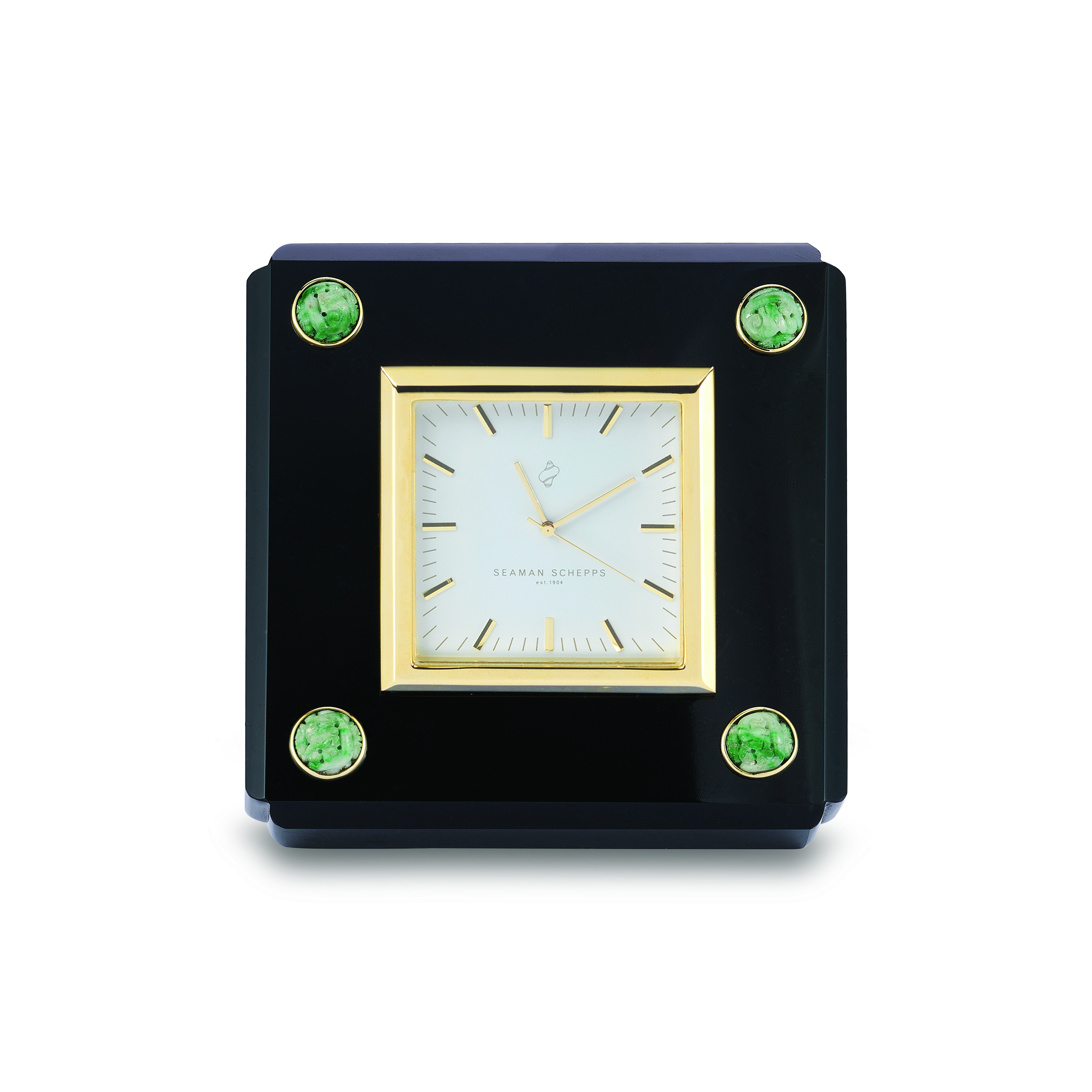 Seaman Schepps  Green Aventurine Clock